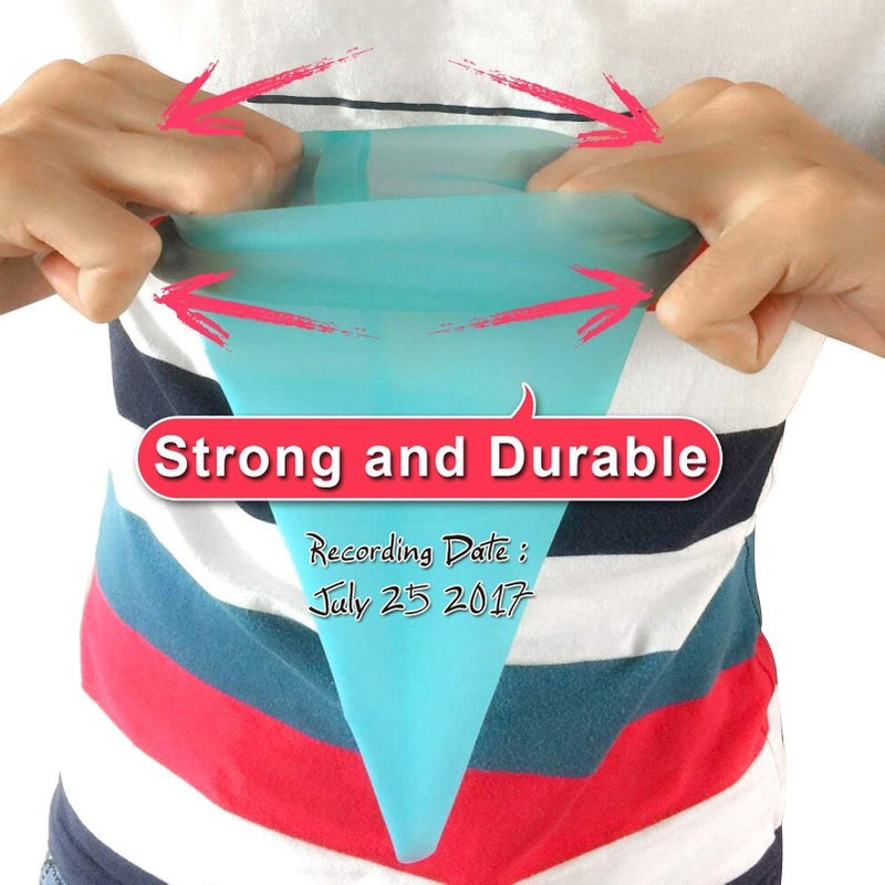 Weetiee Silicone Pastry Bags, Weetiee 3 Sizes Reusable Icing Piping Bags Baking Cookie Cake Decorating Bags (12â€™â€™+14â€™â€™+16â€™â€™)- 6 Pack - Bonus 6 Icing Couplers Fit to Wilton Standard Size Tips - Image 2